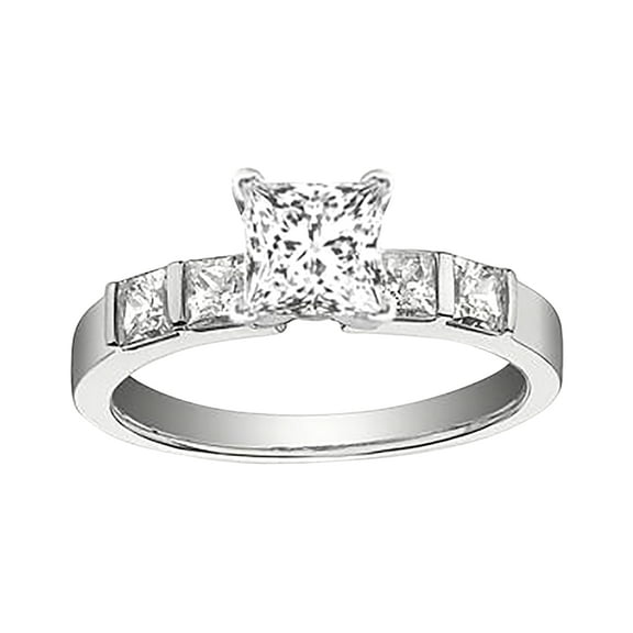 Perfect Wedding Bridal Ring Set Diamond Man made diamond moissanite Ring 1.25 Carat Sterling Silver with 18k Gold Plating