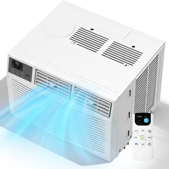 Perfect for Large Rooms 14000 BTU Intelligent Window AC Cools 700 sq. ft., Features LED Screen, Remote Control, Dehumidifier & Fan