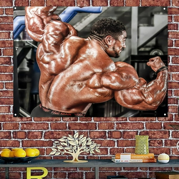 Perfect muscle fitness bodybuilder - Elevate Your Fitness Work Study with this Inspirational Wall Hanging Poster - Banner & Flag Ideal for Gym, Office and Room Wall Decor 38" x 57"