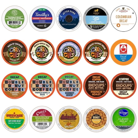 Perfect sampler variety Pack Decaf Coffee Single Serve Cups for Keurig K Cup Brewers, 20 Count