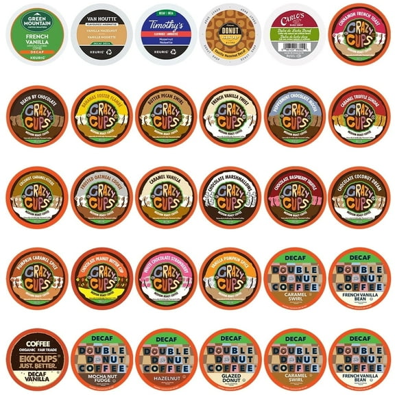 Perfect sampler variety Pack Pods, Flavored Decaf Coffee, 30 Count