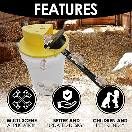 Perfect4MyHome Mouse Bucket Trap, Sliding Bucket Lid Mice Trap