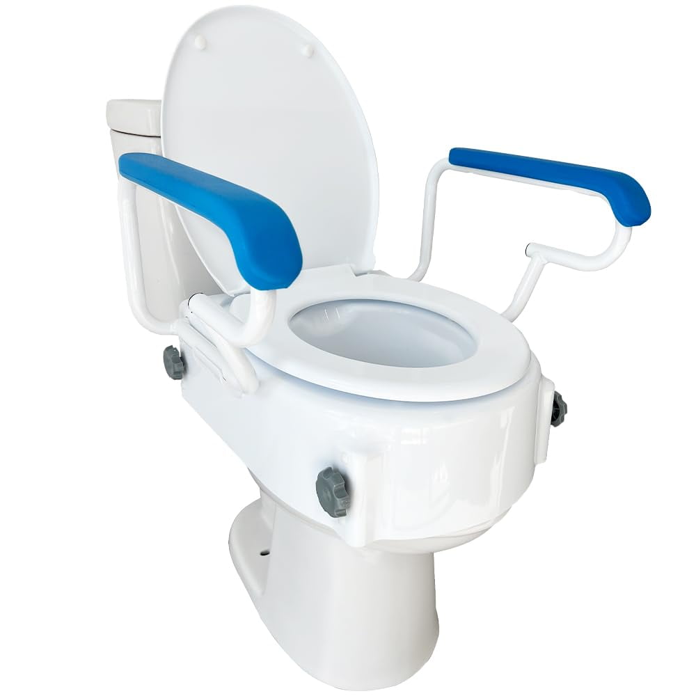 PerfectHeight Adjustable Raised Toilet Seat with Arms, 3 Height ...