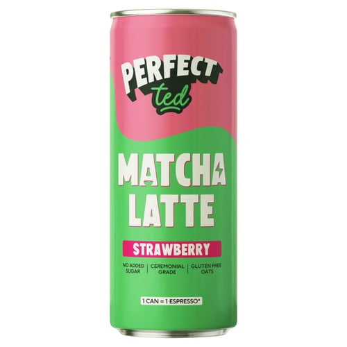 PerfectTed Matcha Latte Strawberry 250ml, British Import (Pack of 2)