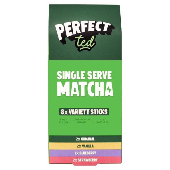 PerfectTed Matcha Sachets Variety Pack 8 Pack 33g, Imported from Britain