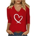 thumbnail image 1 of Perfectbot 3/4 Sleeve T-Shirts for Women V Neck Tunic Dressy Casual Blouses Fashion Tops Tees, 1 of 3