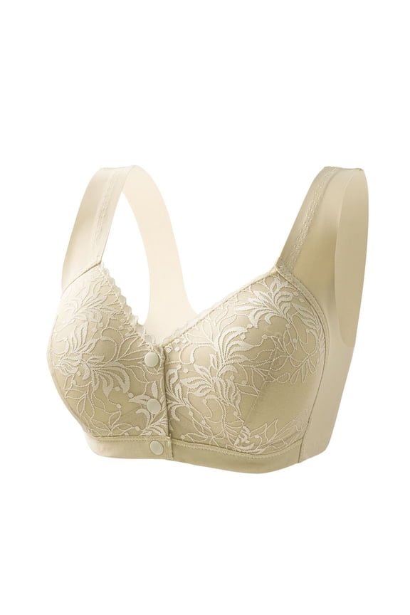 Bras for Older Women Front Closure Wireless Full Coverage Everyday Bra Breathable Comfort Bralette