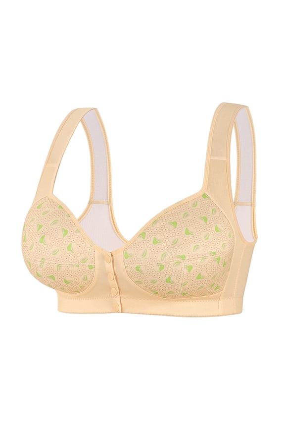 Front Closure Bras for Women, Full Coverage Wireless Bralette, Breathable Everyday Bra