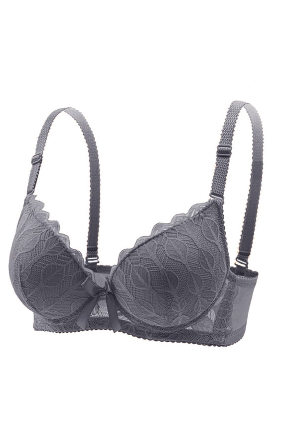 Lace Patchwork Bras for Women, Sexy Push Up Underwire Adjustable Strap Bra for Everyday Wear