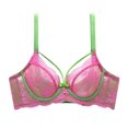 thumbnail image 1 of Perfectbot Lace Sheer Bras for Women, Sexy Push Up Breathable Balconette Demi Unlined Wireless Bra, 1 of 7
