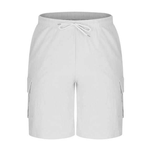 Perfectbot Men's Bermuda Shorts Elastic Waist Drawstring Lightweight Casual Beach Walking Shorts