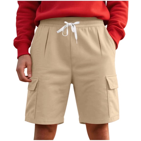 Perfectbot Men's Casual Daily Shorts Twill Chino Drawstring Summer Cargo Style Knee Length Shorts