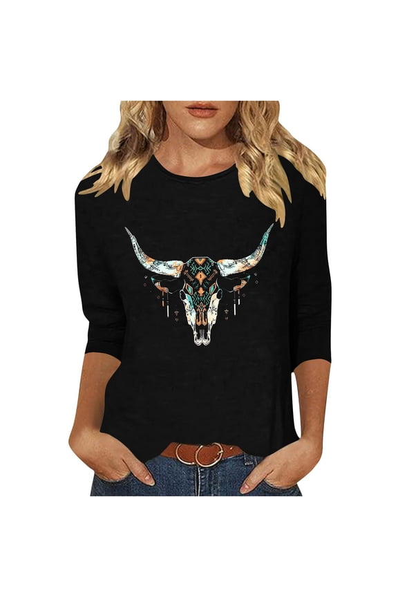 Shirts for Women Trendy Summer Casual Tunic Tops Western Graphic Tees Loose Fit Vintage Cowgirl Shirts