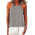 thumbnail image 1 of Perfectbot Summer Halter Neck Tank Tops for Women Sleeveless Button Down Blouses Casual Shirts, 1 of 8