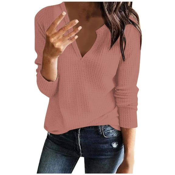 Perfectbot Sweaters for Women V Neck Ribbed Knit Fall Casual Fashion Tops Winter Warm Undershirts Blouse