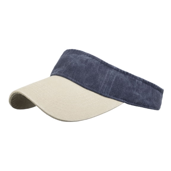 Perfectbot Unisex Light Washed Color Block Visor Hat, Adjustable Empty-Top Sun Shield for Outdoor & Sports