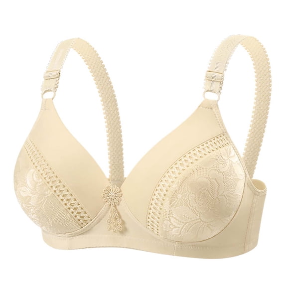 Perfectbot Wireless Bras for Women, Full Coverage Bra, Supportive Bralette with Floral Lace