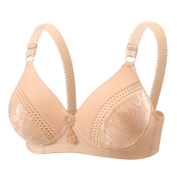 Perfectbot Wireless Bras for Women, Full Coverage Bra, Supportive Bralette with Floral Lace