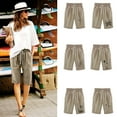thumbnail image 1 of Perfectbot Women Casual Shorts Drawstring Comfy Summer Pull On Elastic Waist Shorts with Pockets, 1 of 4