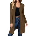 thumbnail image 1 of Perfectbot Women Mid Length Open Front Knit Cardigan Long Sleeve Relaxed Layering Outerwear Cardigan, 1 of 8