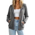 thumbnail image 1 of Perfectbot Women Ribbed Knit Hooded Cardigan Button Down Long Sleeve Casual Jacket Fall Outerwear, 1 of 8