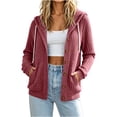 thumbnail image 1 of Perfectbot Women Ribbed Knit Hooded Cardigan Button Down Long Sleeve Casual Jacket Fall Outerwear, 1 of 8