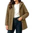 thumbnail image 1 of Perfectbot Women Sherpa Hooded Jacket, Long Sleeve Button Down Fleece Coat Fall Winter Warm Outerwear, 1 of 7