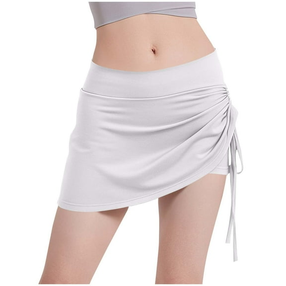 Perfectbot Women's Athletic Skort with Side Drawstring, Tennis Skirt for Golf, Workout, Running & Yoga