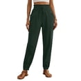 thumbnail image 1 of Perfectbot Women's Casual Drawstring Pants Ruffle Elastic Waist Cuff Bottom Pants with Pockets, 1 of 6