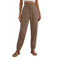 thumbnail image 1 of Perfectbot Women's Casual Drawstring Pants Ruffle Elastic Waist Cuff Bottom Pants with Pockets, 1 of 6