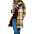thumbnail image 1 of Perfectbot Women's Checkered Plaid Jacket Single Breasted Lapel Long Sleeve Mid-Length Coat, 1 of 8