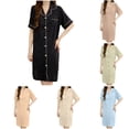 thumbnail image 1 of Perfectbot Women's Button-Down Nightgown, Knee Length Nightshirt & Comfy Sleep Shirt for Lounge, 1 of 6
