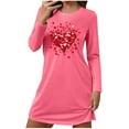 thumbnail image 1 of Perfectbot Women's Cotton Sleepshirt - Long Sleeve Printed Nightgown Comfy Casual Sleepwear, 1 of 5