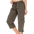 thumbnail image 1 of Perfectbot Women's Drawstring Cargo Capris, Mid Waisted Quick Dry Casual Pants for Spring Summer Travel, 1 of 7