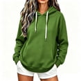 thumbnail image 1 of Perfectbot Women's Drop Shoulder Drawstring Hoodie, Long Sleeve Kangaroo Pocket Sweatshirt Fall Wear, 1 of 8