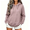 thumbnail image 1 of Perfectbot Women's Drop Shoulder Drawstring Hoodie, Long Sleeve Kangaroo Pocket Sweatshirt Fall Wear, 1 of 8