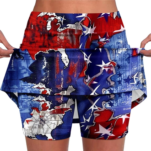 Perfectbot Women's Floral Athletic Skorts for Tennis & Running, Print Skirts with Built-in Shorts, S-5XL