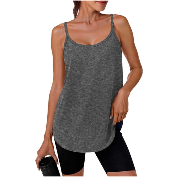 Perfectbot Women's Flowy Low Back Workout Tank Tops Sleeveless Adjustable Strap Shirts Breathable Athletic Tops