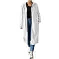 thumbnail image 1 of Perfectbot Women's Full Zip Maxi Length Hooded Sweatshirt Coat, Oversized Drop Shoulder Long Hoodie Duster Jacket, 1 of 3
