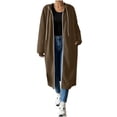 thumbnail image 1 of Perfectbot Women's Full Zip Maxi Length Hooded Sweatshirt Coat, Oversized Drop Shoulder Long Hoodie Duster Jacket, 1 of 7
