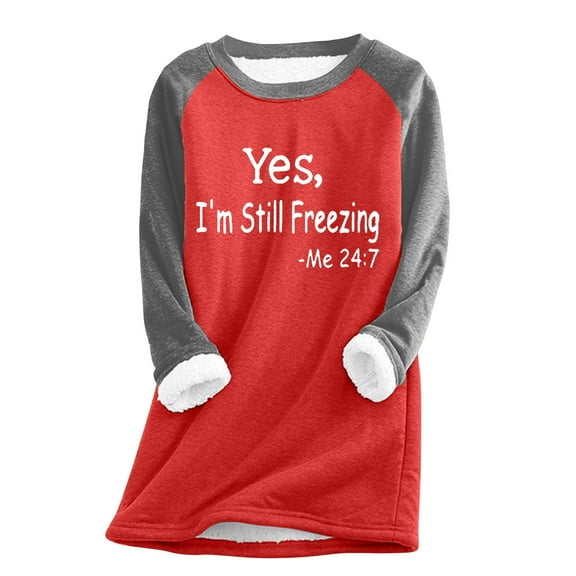 Perfectbot Women's Funny Print V-Neck Sweatshirt - Fleece Lined Pullover, Cozy Winter Warm Loungewear Top