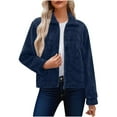 thumbnail image 1 of Perfectbot Women's Fuzzy Fleece Barn Jacket - Full Zip Long Sleeve with Pocket Short Winter Coat, 1 of 8