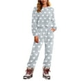 thumbnail image 1 of Perfectbot Women's Fuzzy Fleece Pajama Set - 2 Piece Soft Warm Long Sleeve Heart Print Loungewear, 1 of 5