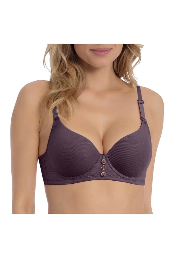 Women's Lace Push Up Bra Underwire Padded High Support Full Coverage Everyday T-Shirt Bra