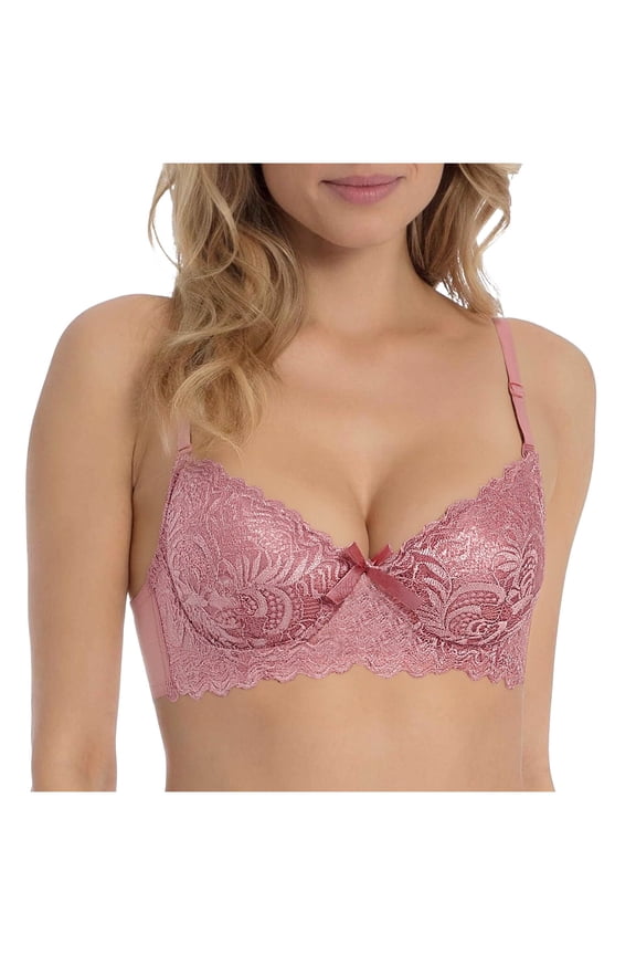 Women's Lace Push Up Bra Underwire Padded High Support Full Coverage Everyday T-Shirt Bra