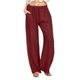 thumbnail image 1 of Perfectbot Women's Lightweight Linen Pants Spring Summer Cotton Breathable Wide Leg Relaxed Full Length Pant, 1 of 5