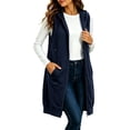 thumbnail image 1 of Perfectbot Women's Long Hooded Vest Zip Up Sleeveless Oversized Casual Waistcoat Tunic Vest, 1 of 7
