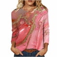 thumbnail image 1 of Perfectbot Women's Long Sleeve Crew Neck T-Shirt Floral Print Casual Comfortable Daily Top Tee, 1 of 7