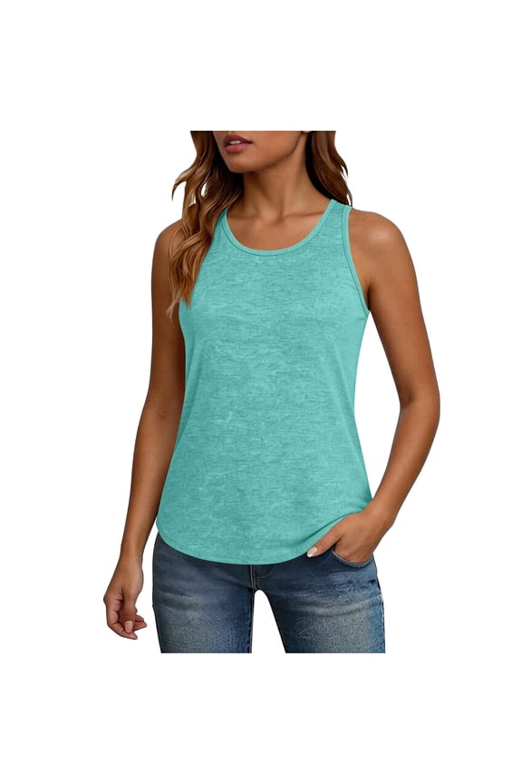 Women's Mesh Racerback Workout Tank Top Color Block Quick Dry Sleeveless Yoga Running Gym Shirt