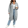 thumbnail image 1 of Perfectbot Women's Mid-Length Hooded Sweatshirt, Zip Up Oversized Outerwear with Pockets for Fall Going Out, 1 of 8